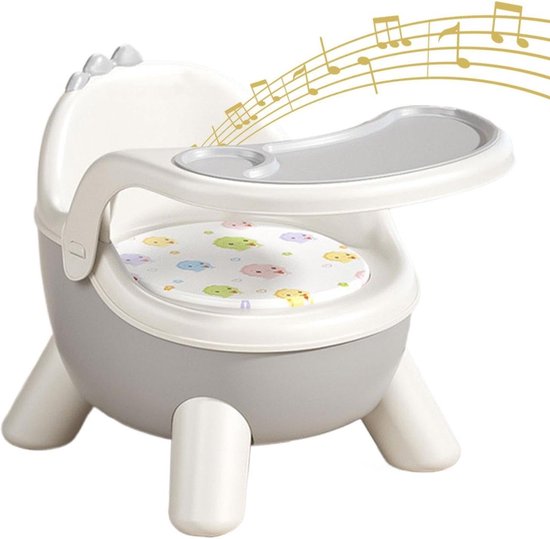 Peuter Eetstoel - Baby Zitje - Veilig Eten - Geluid Activering - 30x38x30 cm - Grijs