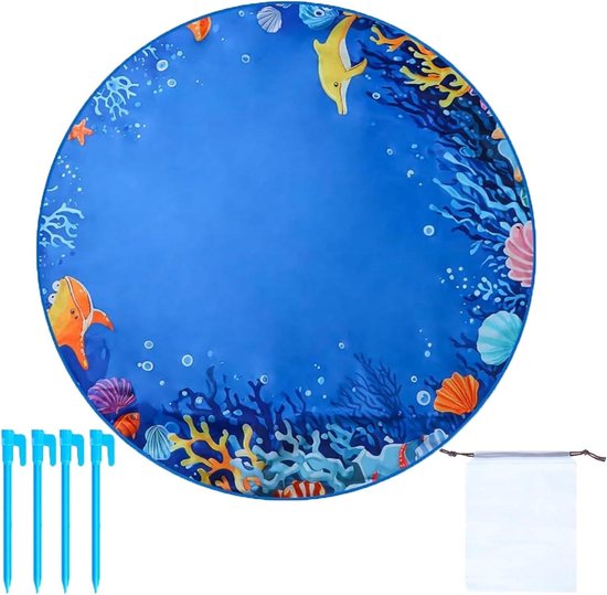 Peuterbad - Baby Zwembad - Waterpret Buiten - Opblaasvrij Ontwerp - 150x150x1cm - Multicolor