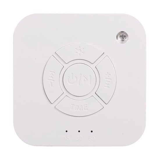 Peysaitr - Witte ruis slaapmachine - 9 geluiden - Witte Ruis Muziekdoosje - draagbaar & oplaadbaar - timerfunctie - baby, volwassenen & ouderen - wit - 8x8x3.3 cm - 1 stuk van Peysaitr
