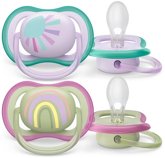 Philips Avent fopspenen Ultra Air - 0-6 maanden - Meisje - 2 stuks - Extra luchtgaten - BPA-vrij van Philips Avent