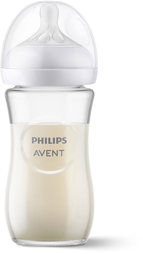 Philips Avent glazen babyfles 240ml Natural Response - Zuigfles