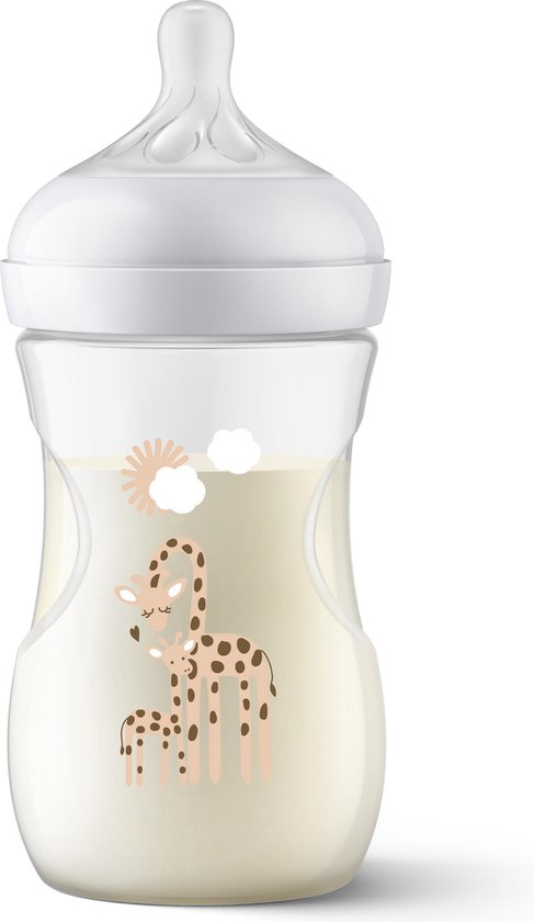 Philips Avent Natural Response Babyfles 260 ml – Flow 3 – Giraffe van Philips