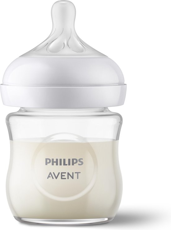Philips Avent Natural Response Fles Glas 120ml – Flow 2 – BPS vrij- 1 fles van Philips