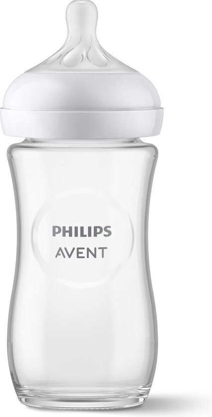 Philips Avent Natural Response Fles Glas 240ml – Flow 3 – BPS vrij- 1 fles van Philips