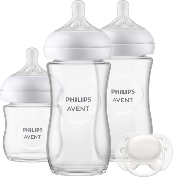 Philips Avent Natural Response Glazen Fles - Startersset voor pasgeboren baby's SCD878/11 van Philips