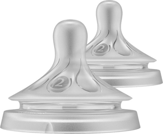 Philips Avent Natuurlijke Zuigreflex – Snelheid 2, 0+ maanden, 2 stuks - SCY962/02 - Flesspenen van Philips