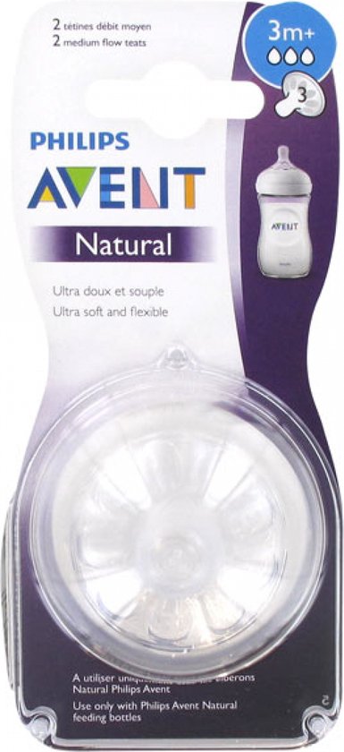 Philips Avent SCF043/27 Natural Speen - 3m+ - 2stuks van Merkloos