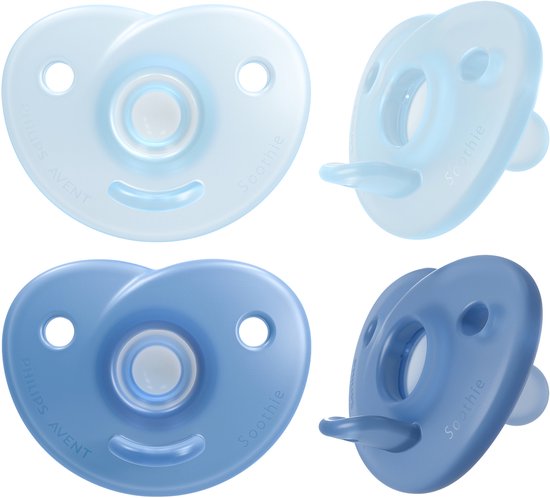 Philips Avent Soothie Hart - 0-6 Mnd - 2 Stuks - Plant-based - Blauw van Merkloos