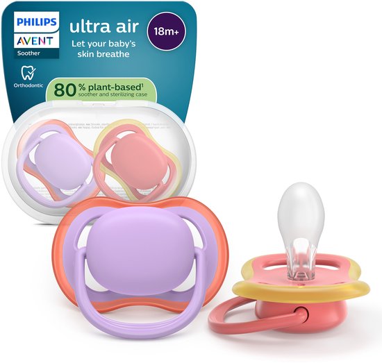 Philips Avent Ultra Air – Ademend en lichtgewicht fopspeen (18mnd+) – 2 stuks - SCF349/46 van Philips Avent