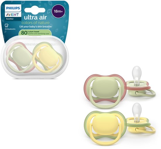 Philips Avent Ultra Air – Ademend en lichtgewicht fopspeen (18mnd+) – 2 stuks - SCF349/50 van Philips Avent