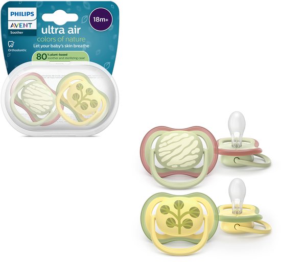 Philips Avent Ultra Air – Ademend en lichtgewicht fopspeen (18mnd+) – 2 stuks - SCF349/51 van Philips