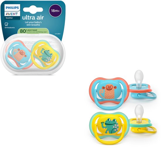 Philips Avent Ultra Air - Ademend en lichtgewicht fopspeen (18mnd+) - 2 stuks - SCF349/58 van Philips