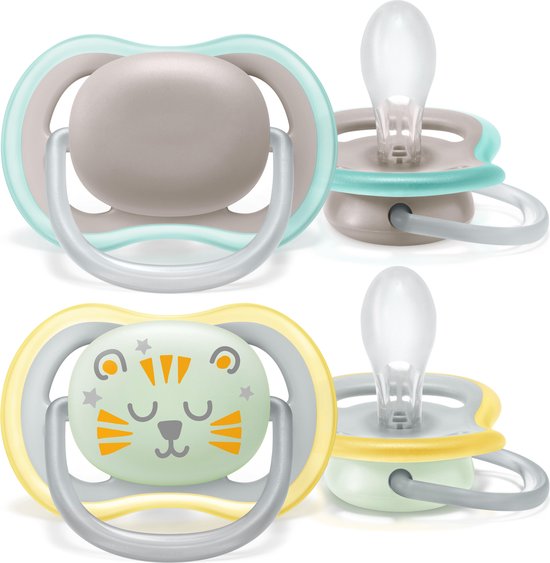 Philips Avent Ultra Air Day & Night 18+ maanden - 2 speentjes – grijs – Voor dag en nacht SCF349/26 van Philips