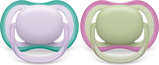 Philips Avent Ultra Air Fopspeen 0-6 mnd Paars Groen 2 stuks van Philips