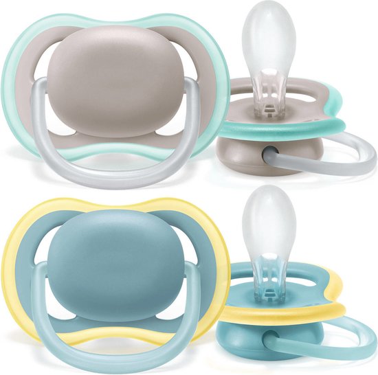 Philips Avent Ultra Air Fopspeen - Ouder dan 18 Maanden - 2 Speentjes - Grijs/Lichtblauw - SCF349/01 van Philips
