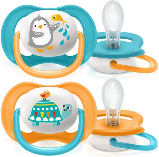 Philips Avent - Ultra Air Happy Fopspeen - 6-18 m Oranje van Philips