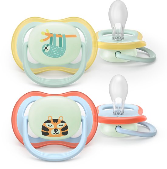Philips Avent Ultra Air Night – Glow-in-the-dark fopspeen –(0-6 mnd) Extra luchtopeningen – 2 stuks - SCF376/24 van Philips