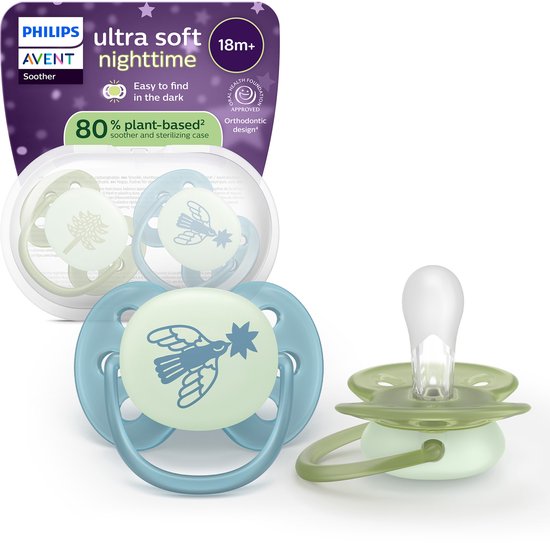 Philips Avent Ultra Soft Nighttime – 18+ maanden - Glow-in-the-dark fopspeen - SCF094/05 van Merkloos