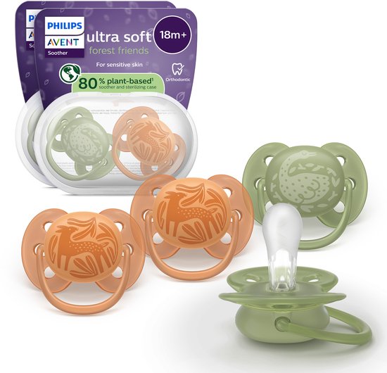 Philips Avent Ultra Soft – Superzachte siliconen fopspeen (18mnd+) – Voor gevoelige huid – 4stuks - SCF093/07 van Philips Avent