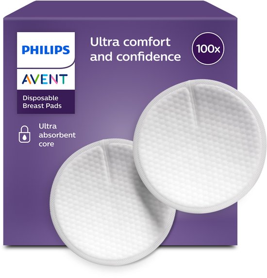 Philips Avent Zoogcompressen - 100 stuks - Dun, Ademend en Tegen Lekken - SCF254/13 van Merkloos