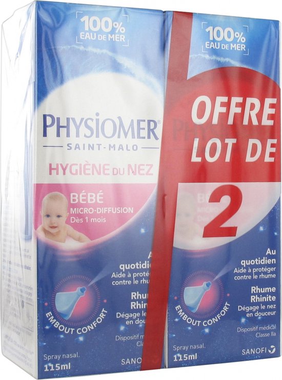 Physiomer Baby Neushygiëne Micro-Diffusie Set van 2 x 115 ml van Merkloos