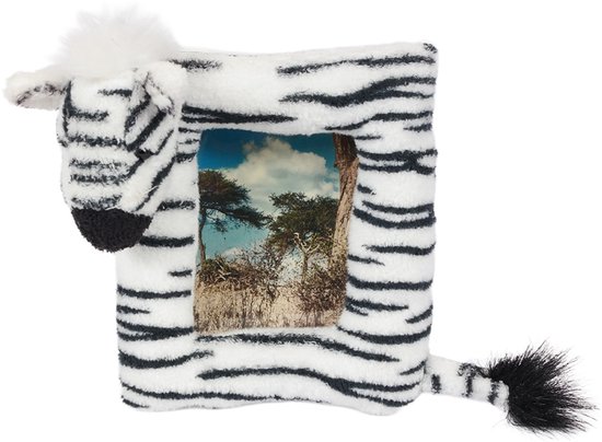 PIA Soft Toys - Babypluche Zebra fotokader - 14 cm van PIA Soft Toys