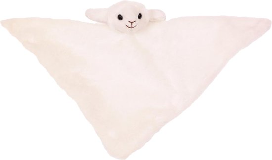 Pia soft toys Knuffeldier Schaap/lammetje - zachte pluche stof - tuttel/knuffeldoekje - wit - 45 cm - baby/peuter van PIA Soft Toys