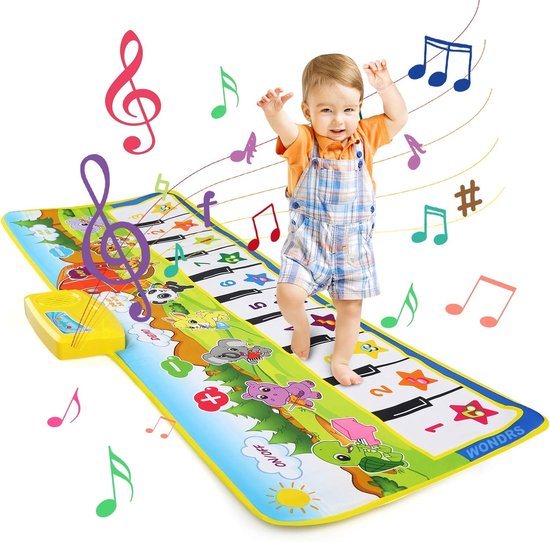 Pianomat, voor kinderen, speelgoed vanaf 2 jaar, dansmat, muziekmat, 8 instrumenten, peuterspeelgoed voor jongens en meisjes van 1-5 jaar 100 x 36 cm van Merkloos