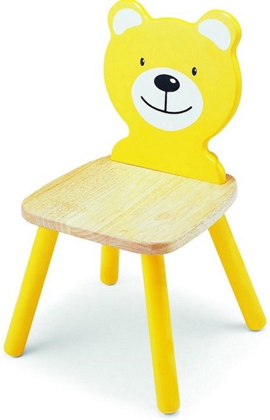 Pintoy P99221 Houten Stoel Gele Beer - Speelgoed - Kindermeubels en Accessoires van Pintoy