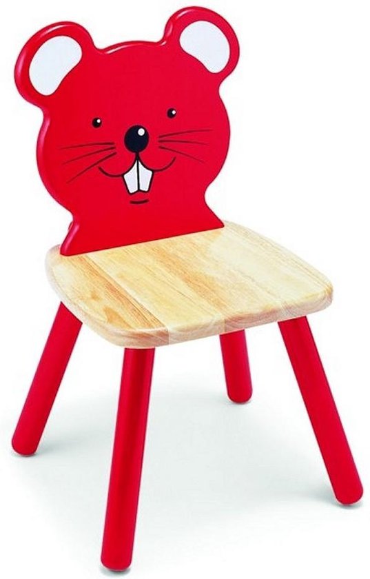 Pintoy P99241 Houten Stoel Rode Muis - Speelgoed - Kindermeubels en Accessoires van Pintoy