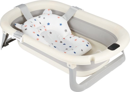 PIPIPOXER Babybadje - Inklapbaar bad - Bad Baby -Met badkussen -Grijs van Merkloos