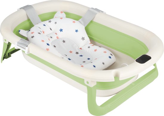 PIPIPOXER Babybadje - Inklapbaar bad - Bad Baby -Met badkussen -Groen