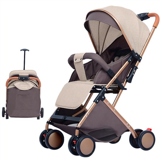 PIPIPOXER Kinderwagen Buggy 0-36 maanden Sportwagen met Ligpositie-Kaki van PIPIPOXER