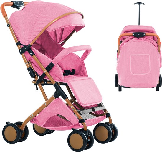 PIPIPOXER Kinderwagen Buggy 0-36 maanden Sportwagen met Ligpositie-Roze van PIPIPOXER