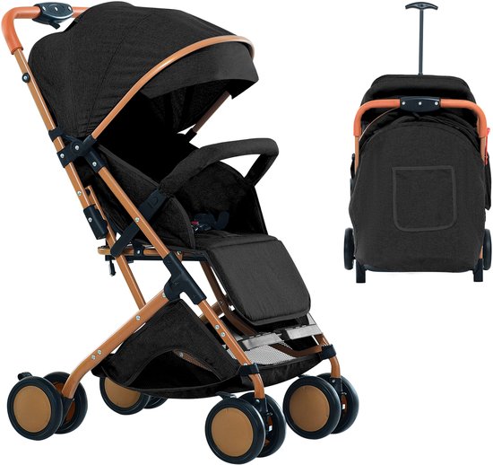 PIPIPOXER Kinderwagen Buggy 0-36 maanden Sportwagen met Ligpositie-Zwart van PIPIPOXER