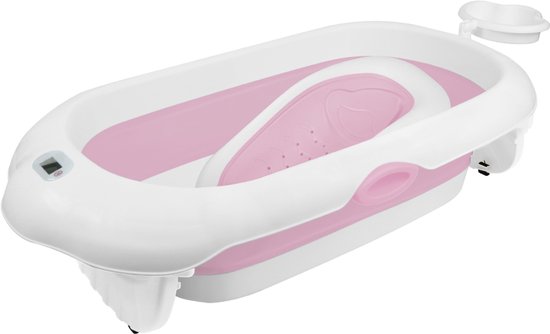 PIPIPOXER-Opvouwbaar Babybad - Baby Badje - Baby Badset met Zitje-Roze