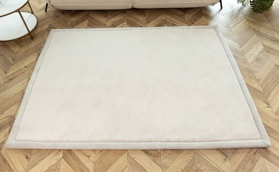 Plamiloy Speelmat Baby 200 x 150 x 2,5 cm – Memory Foam Kinder Speelkleed met Antislip Onderkant – Zacht Fluweel Tapijt voor Babykamer – Beige van Merkloos