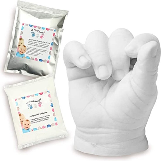 Plaster Hand Set - 3D shape - Hand Casting Kit for Plaster Hands Making - 3D Printing Casting / Original gift idea: van Koopman.
