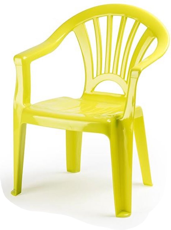 Plasticforte Kinderstoel van kunststof - groen - 35 x 28 x 50 cm - tuin/camping/slaapkamer van Plasticforte
