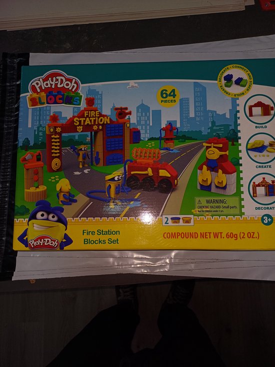 play doh blocks 64 delige set brandweer van Play-Doh
