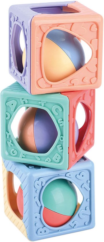 Play Stapelblokken met Rammelaar, 3dlg. van Little Dutch