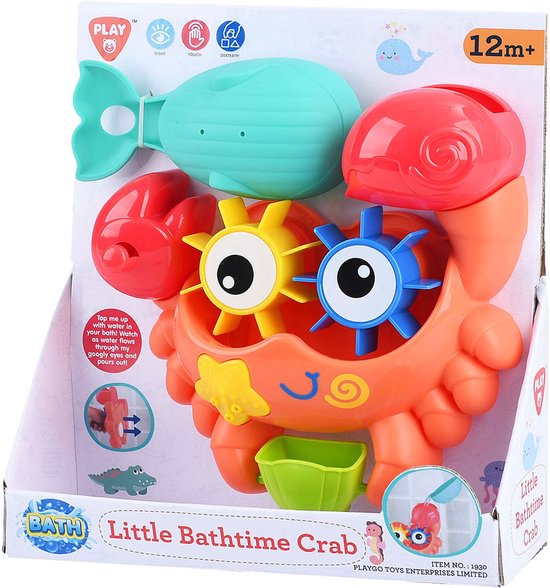Playgo badspeelgoed krab met zuignappen voor in bad - kleurrijk waterspeelgoed. van Playgo