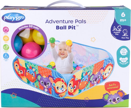 Playgro Adventure Balls Pit- Ballenbak Baby - Baby speelgoed - Kinderspeelgoed- Ballenbak - Ballenbak voor kinderen - Speelmat Baby - Interactief baby speelgoed - Baby gym - Inclusief 30 ballen van Merkloos