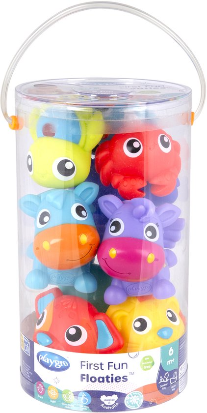 Playgro Badspeelgoed - First Fun Floaties - 8 Stuks- Volledig afgesloten - Baby Speelgoed - baby speelgoed- badspeelgoed - speelgoed baby - badspeeltjes - waterspeelgoed- baby speelgoed 6 maanden Schimmelvrij van Merkloos