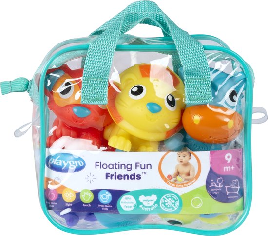 Playgro Badspeelgoed - Floating Fun Friends- badgeschenkset - Schimmelvrij - Badspeelgoed - waterspeelgoed baby - Waterspeelgoed Peuters - Baby Speelgoed - Waterspeelgoed - BPA vrij van Playgro