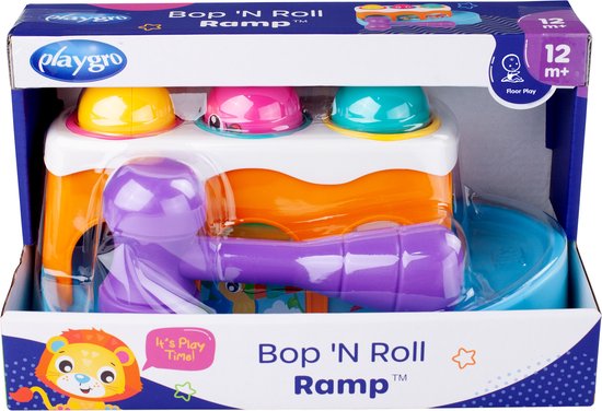 Playgro Bop 'N Roll Ramp - Activity-center - Baby Speelgoed met hamer - Baby speelgoed - Interactief speelgoed Baby - Educatief speelgoed - Kraam Cadeau- Speelgoed Baby van Playgro