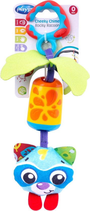 Playgro Chime Rocky Wasbeer Hangspeeltje - Kinderwagen accessoire - Wandelwagenspeeltje van Playgro