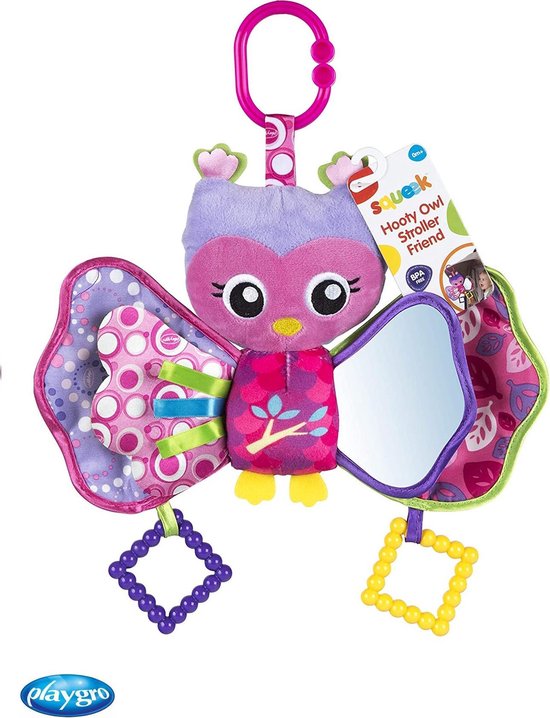Playgro - Knuffel - Activiteiten uil - Knuffeldier - Hooty Owl - Buggy - Kinderwagen - Box -Baby - Speelgoed - 0+ - Uil van Playgro