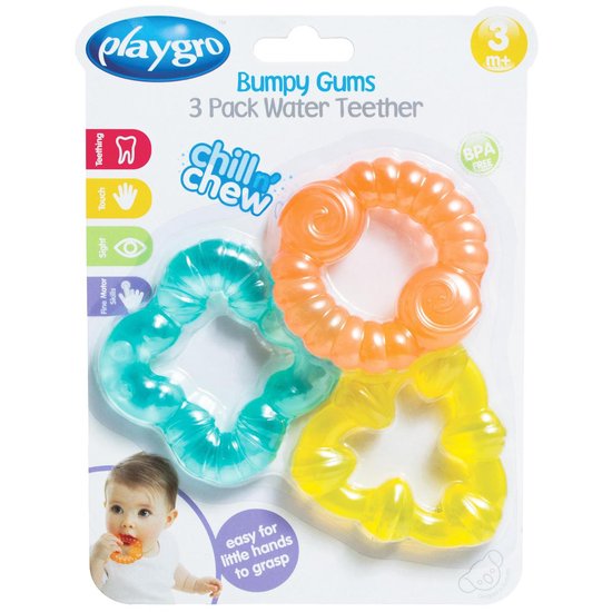 Playgro Verkoelende Waterbijtringen - Set van 3 stuks - -Speelgoed Baby - Speelgoed 1 jaar - Baby bijtring van Playgro