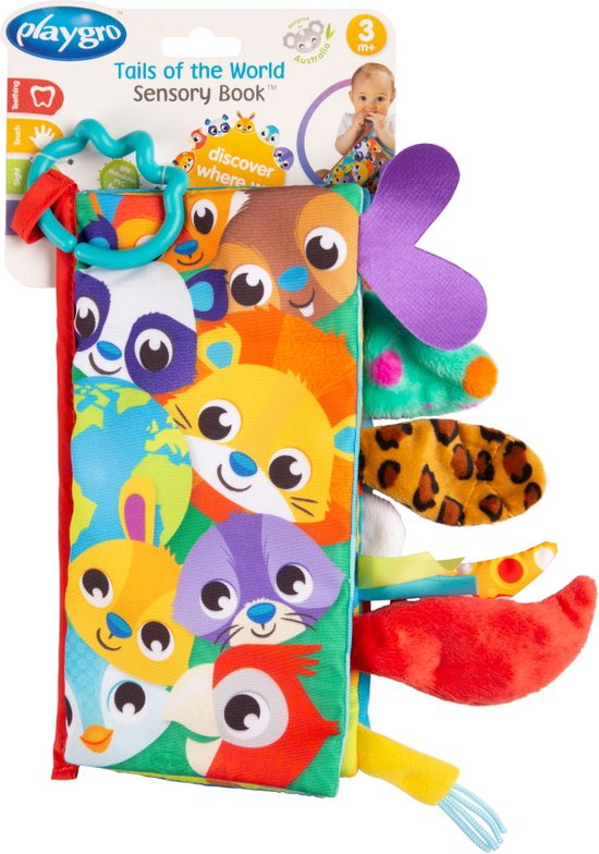 Playgro Voelboekje Staarten van de wereld - Activiteitenboekje - Babyboek - Speelgoed Baby - Speelgoed 1 jaar - Baby Speelgoed van Merkloos